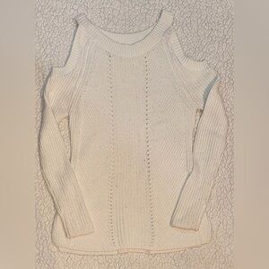 Chelsea 28 Sweater Cold Shoulder White Cream Women’s Small Y2K